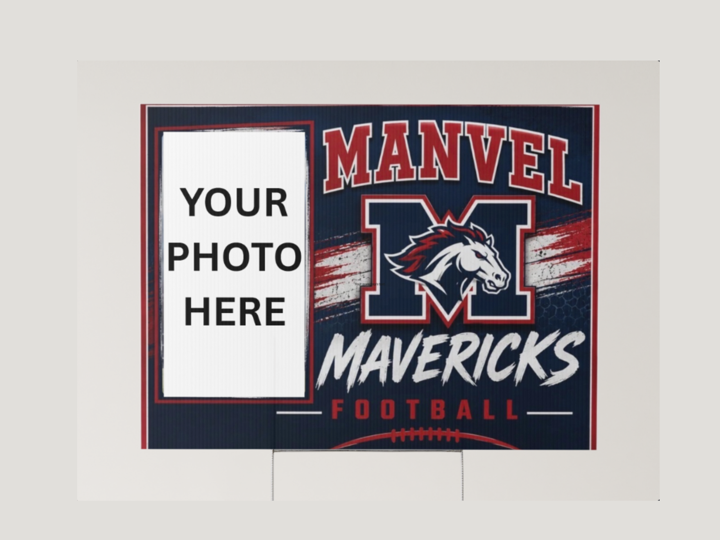 Manvel Football  Player Photo Yard Sign 2026