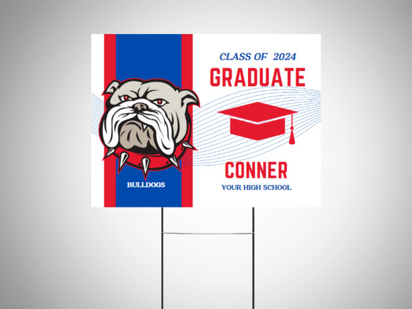 Graduation- Yard Sign-Class of 2024 Grad with Mascot
