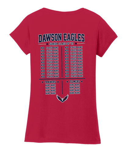 Dawson HS- Football Senior Night Ladies VNeck Cotton Tee