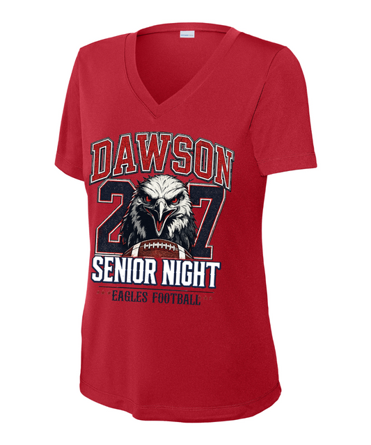 Dawson HS- Football Senior Night Ladies Performance VNeck Tee