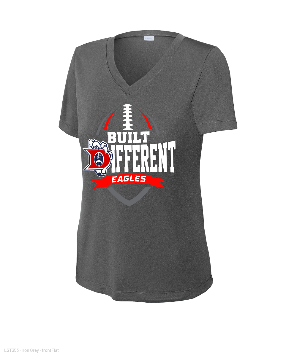 Dawson Football Booster- Built Different Ladies Performance Tee