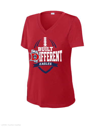 Dawson Football Booster- Built Different Ladies Performance Tee