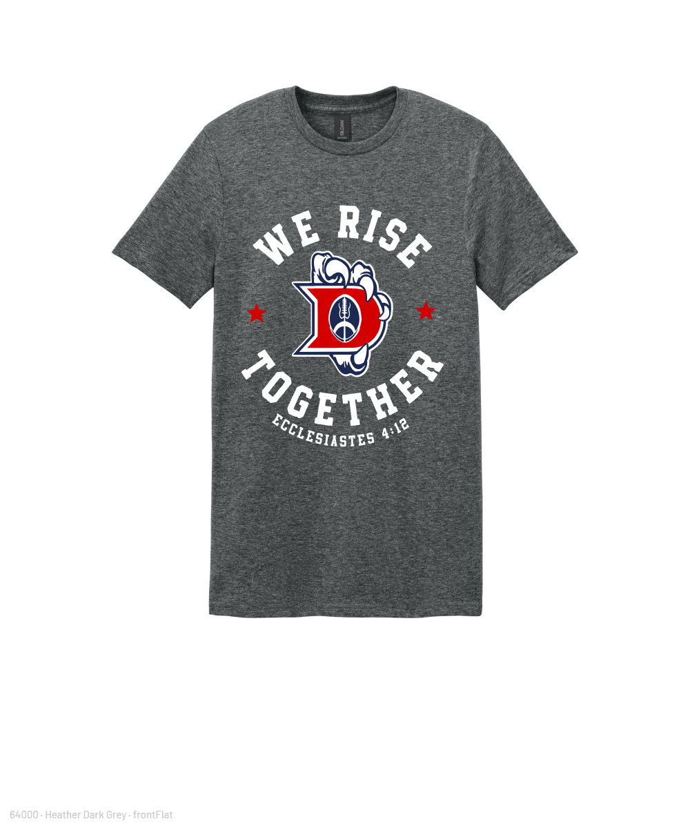 Dawson Football Booster Club- We Rise Together Cotton Tee - Heather Dark Grey