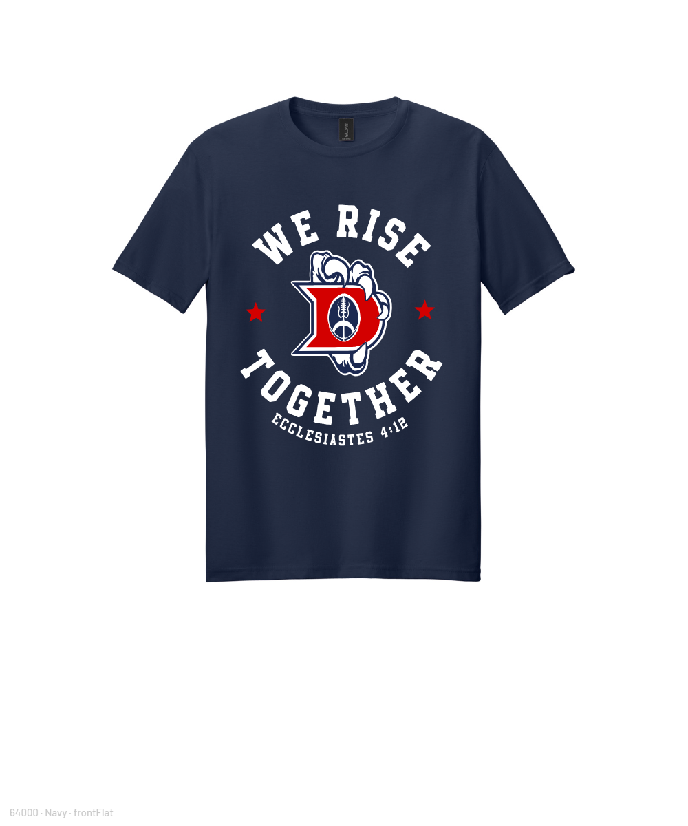 Dawson Football Booster Club- We Rise Together Cotton Tee - Navy