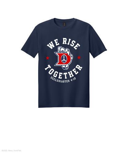 Dawson Football Booster Club- We Rise Together Cotton Tee - Navy