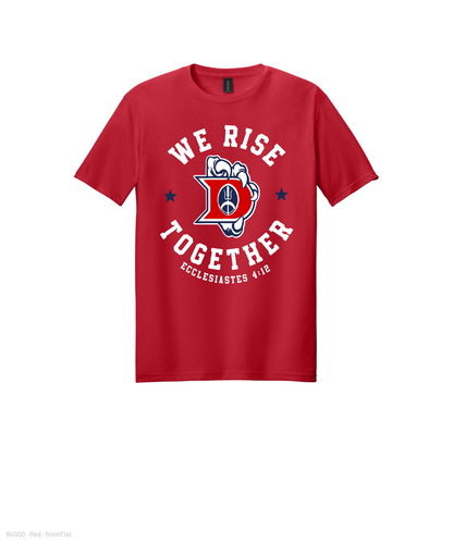 Dawson Football Booster Club- We Rise Together Cotton Tee - Red