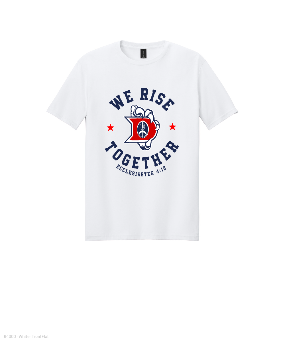 Dawson Football Booster Club- We Rise Together Cotton Tee - White