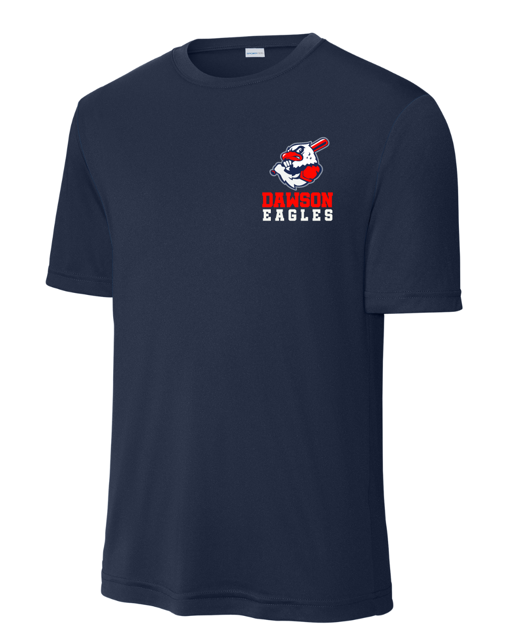 Dawson Baseball Eagle Logo Short Sleeve Performance Tee- Navy