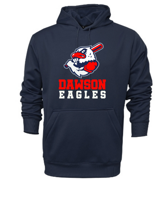 Dawson Baseball Eagle Logo Performance Hoodie- Navy