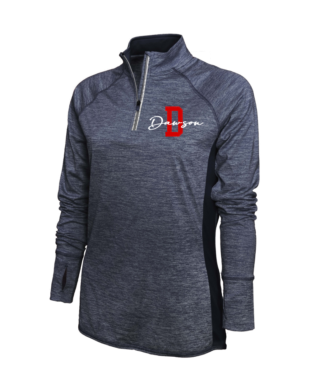 Dawson Football- Dawson Embroidered 1/4 Zip Ladies Performance Pullover- Heather Navy (Copy)