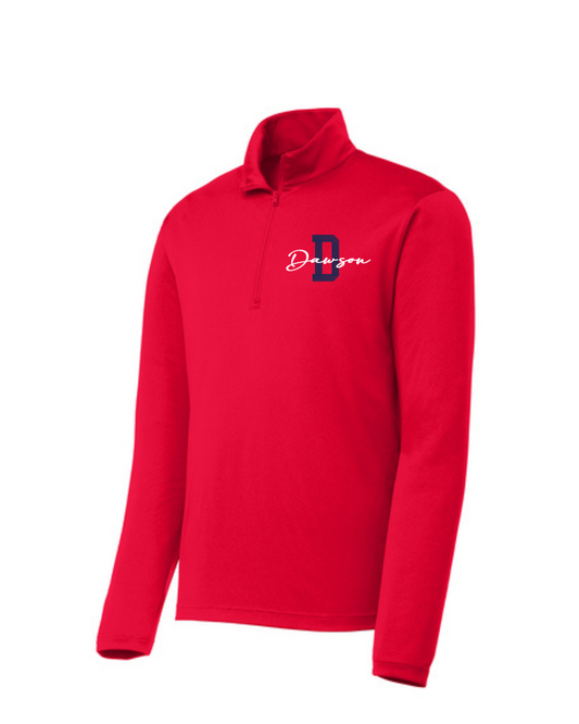 Dawson Football- Dawson Embroidered 1/4 Zip Performance Pullover- Red