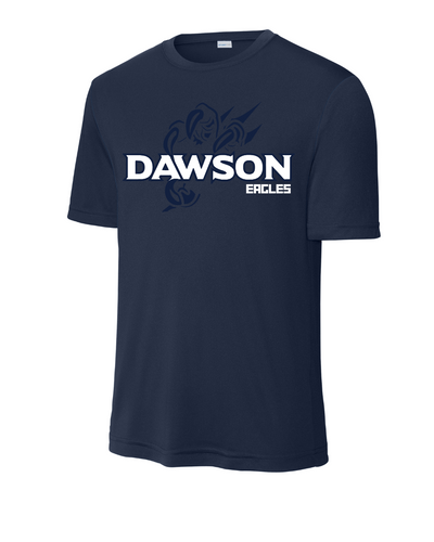 Dawson Football Booster Club-Monotone Dawson Short Sleeve Performance Tee- Navy