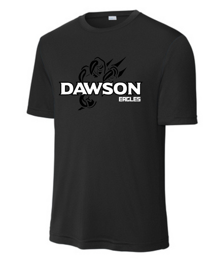 Dawson Football Booster Club-Monotone Dawson Short Sleeve Performance Tee- Navy