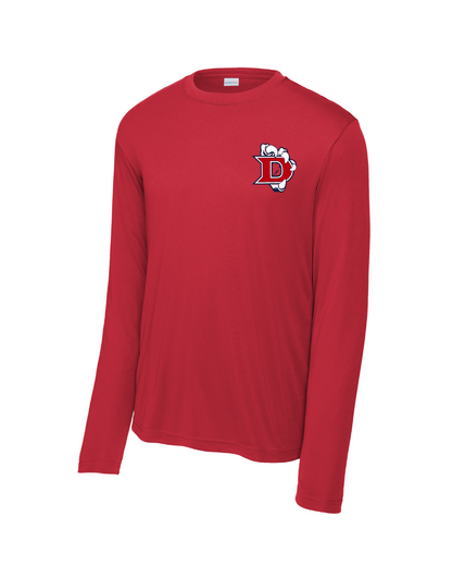 Dawson Football Booster - Long Sleeve Performance Tee- Red
