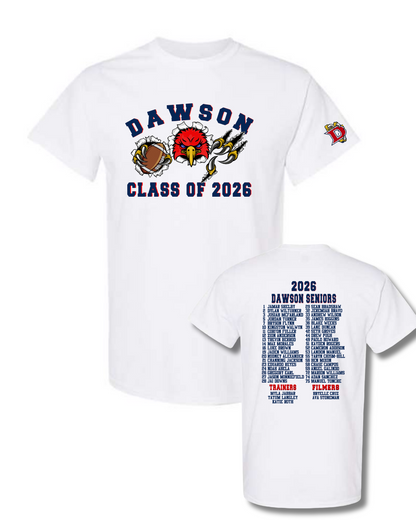 Dawson HS- Football Senior Night Cotton Blend Tee- White