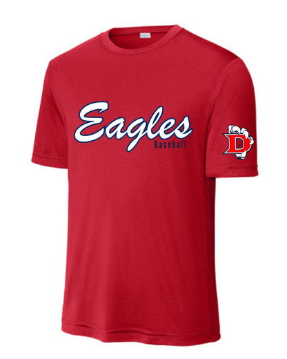 Dawson Baseball-  Eagles Script Baseball Short Sleeve Performance Tee