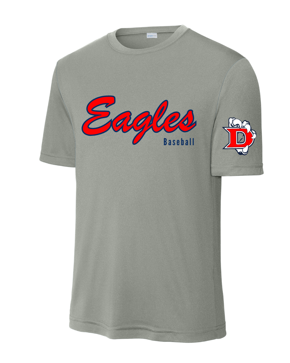 Dawson Baseball-  Eagles Script Baseball Short Sleeve Performance Tee