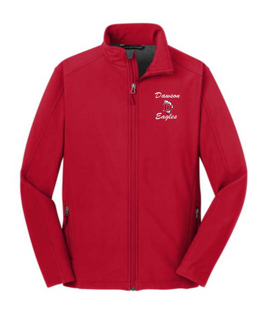 Dawson HS-  Embroidered Dawson Eagles Full Zip Jacket-Red