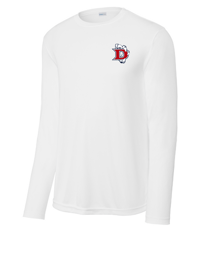 Dawson Football Booster - Long Sleeve Performance Tee- White