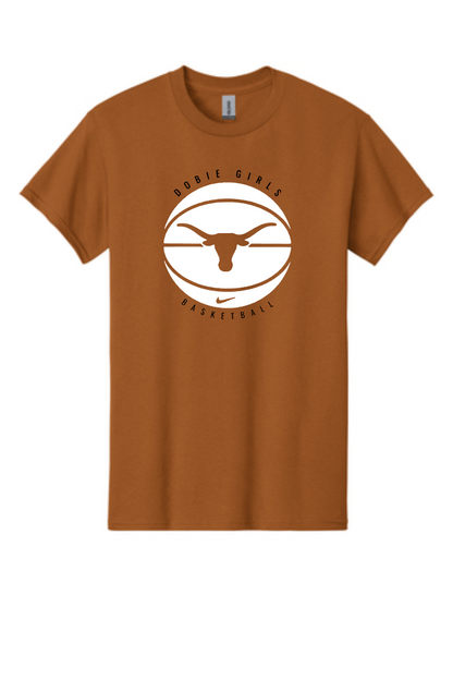 Dobie Basketball- Dobie Girls Basketball Short Sleeve Cotton Tee- Orange