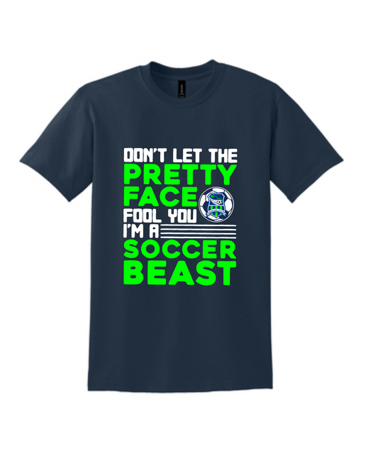 Pearland Soccer- I'm a ...Beast- Cotton blend  Tee- Navy