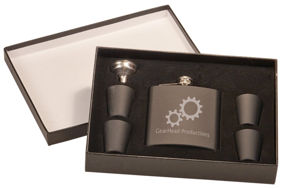 Gift- Laser Engraved  Flask Gift Set