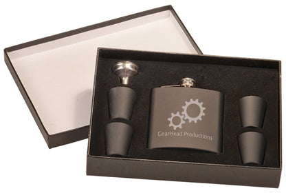 Gift- Laser Engraved  Flask Gift Set