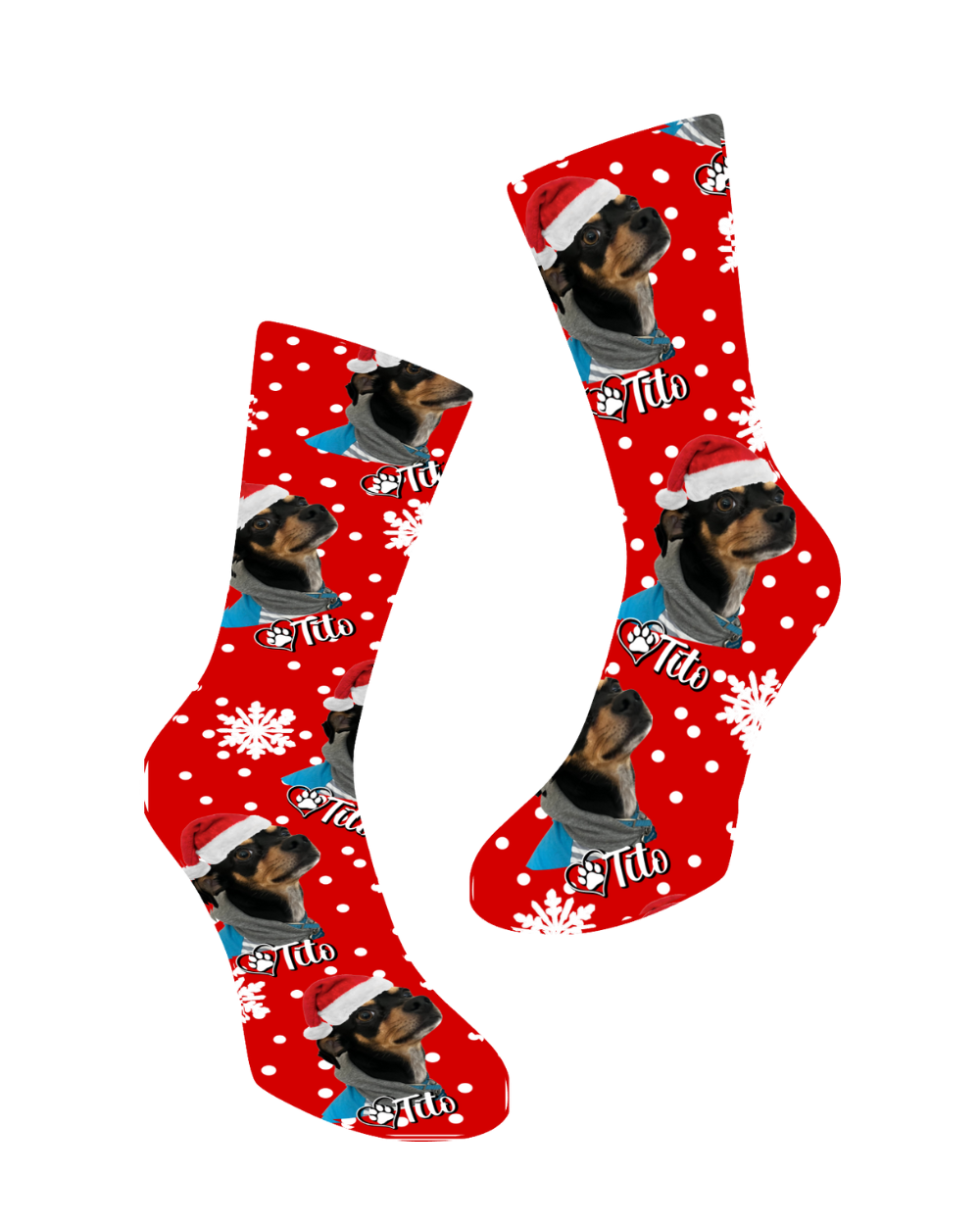 Christmas Photo Dog Socks-  Dog Faces