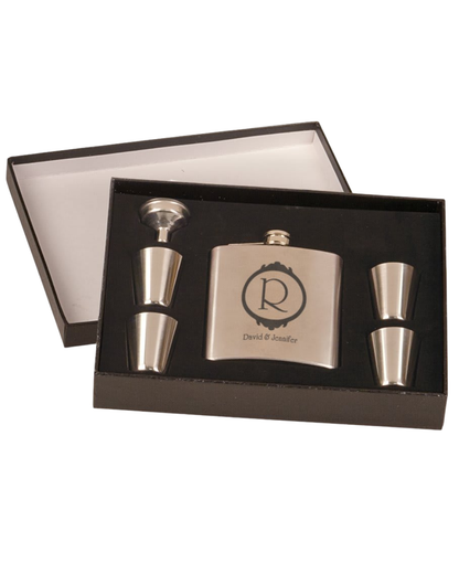 Gift- Laser Engraved  Flask Gift Set