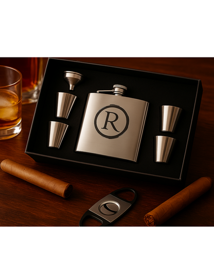 Gift- Laser Engraved  Flask Gift Set