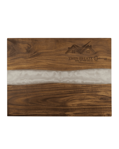 Acacia Cutting board with pearl resin