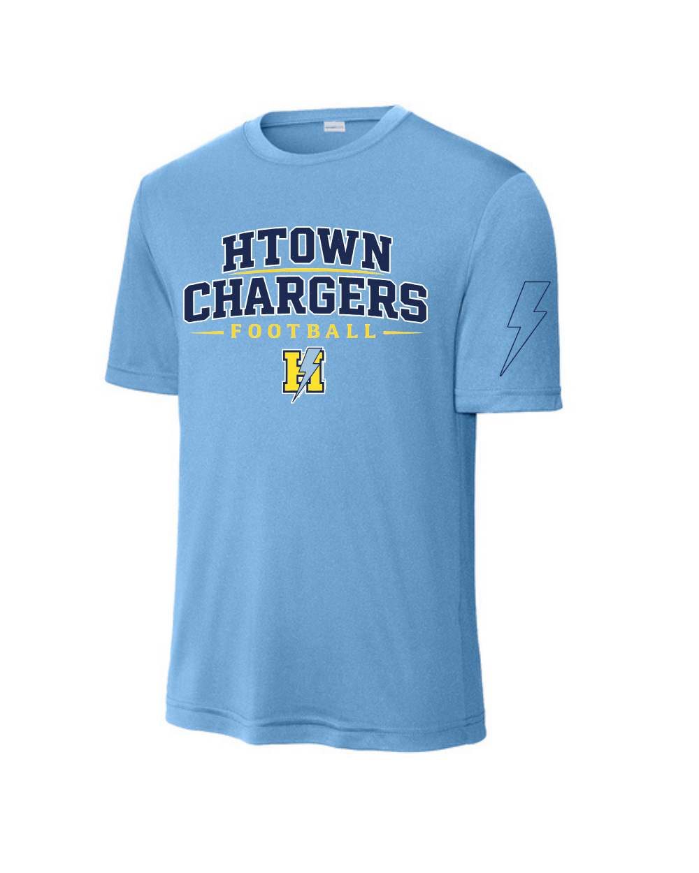 HTown Chargers Football & Cheer -HTOWN Chargers Football  Performance Tee   - Carolina Blue