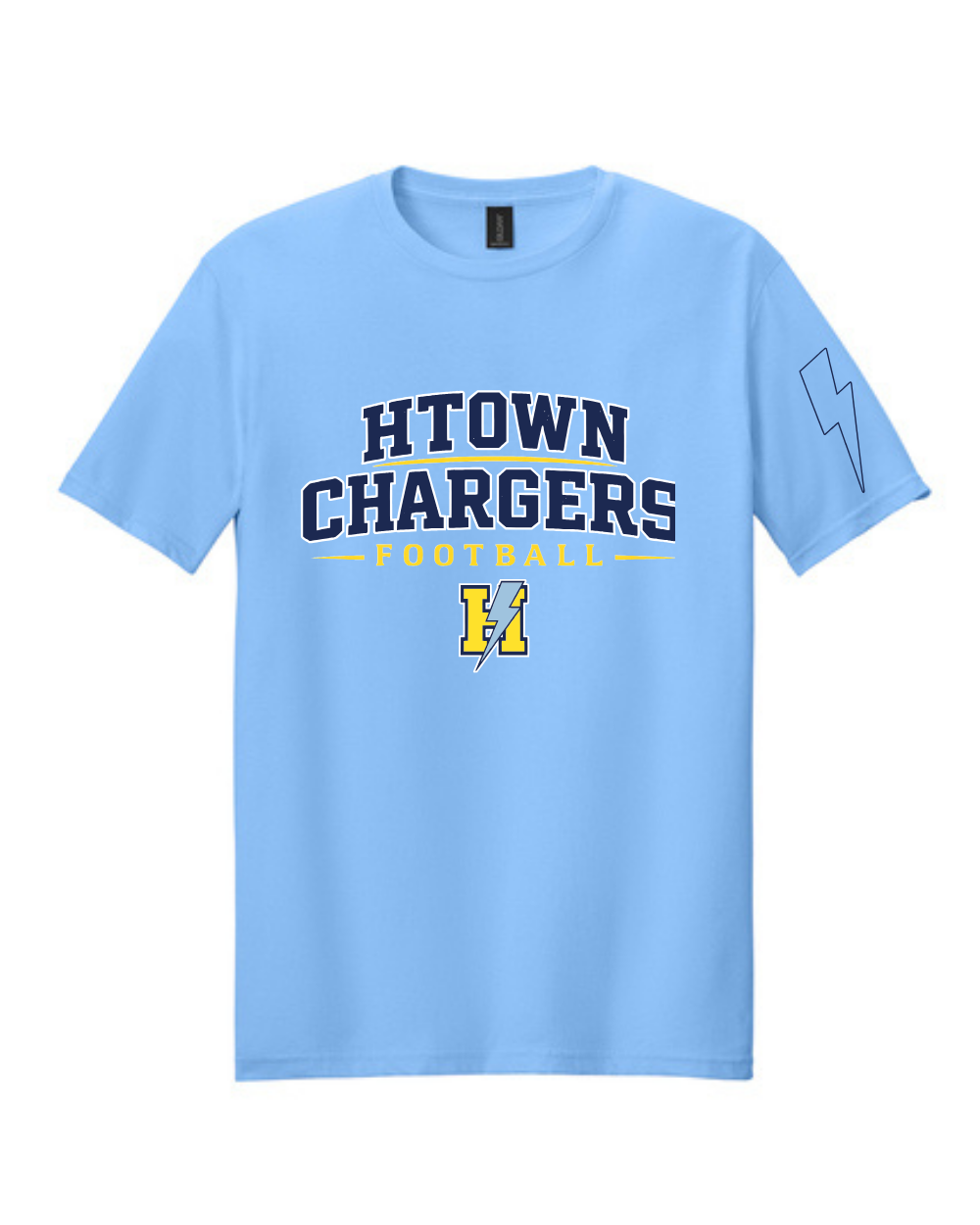 HTown Chargers Football & Cheer -HTOWN Chargers Football  Cotton Tee  - Carolina Blue