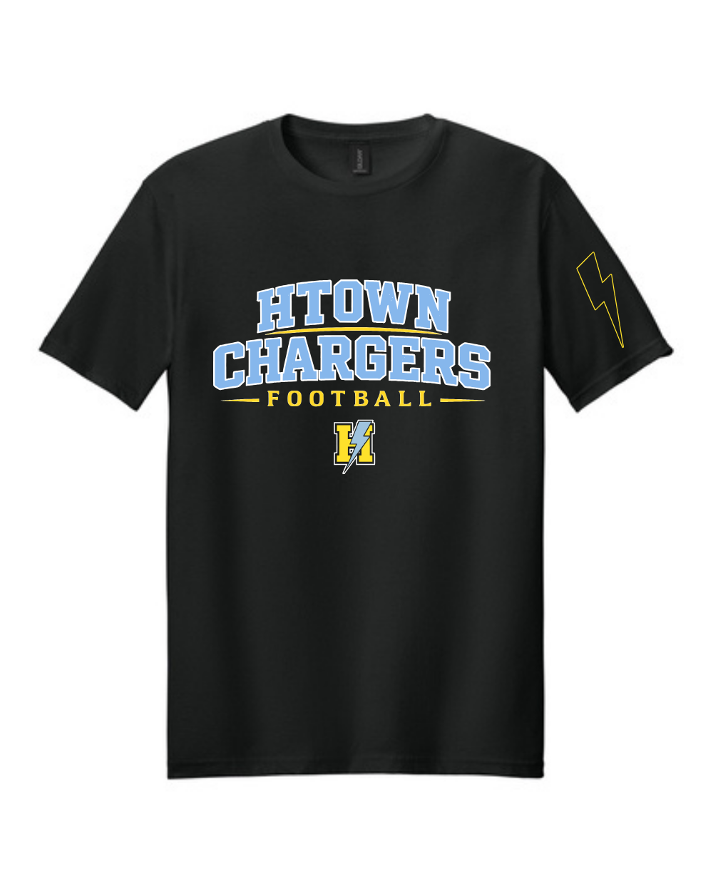 HTown Chargers Football & Cheer -HTOWN Chargers Football  Cotton Tee  - Black