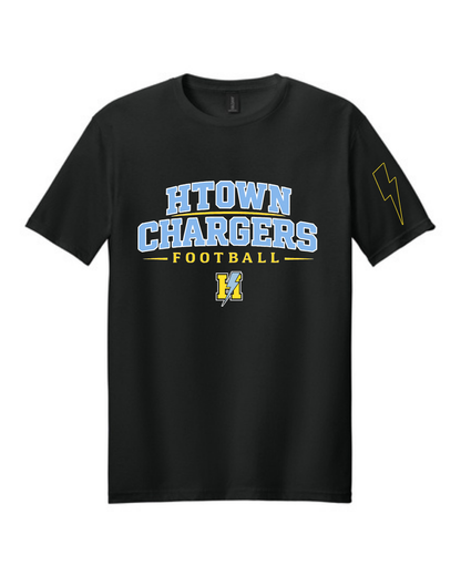 HTown Chargers Football & Cheer -HTOWN Chargers Football  Cotton Tee  - Black