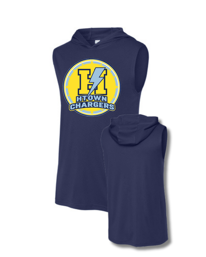 HTown Chargers Football & Cheer -Chargers  Logo  Hooded Performance Tee   - Navy