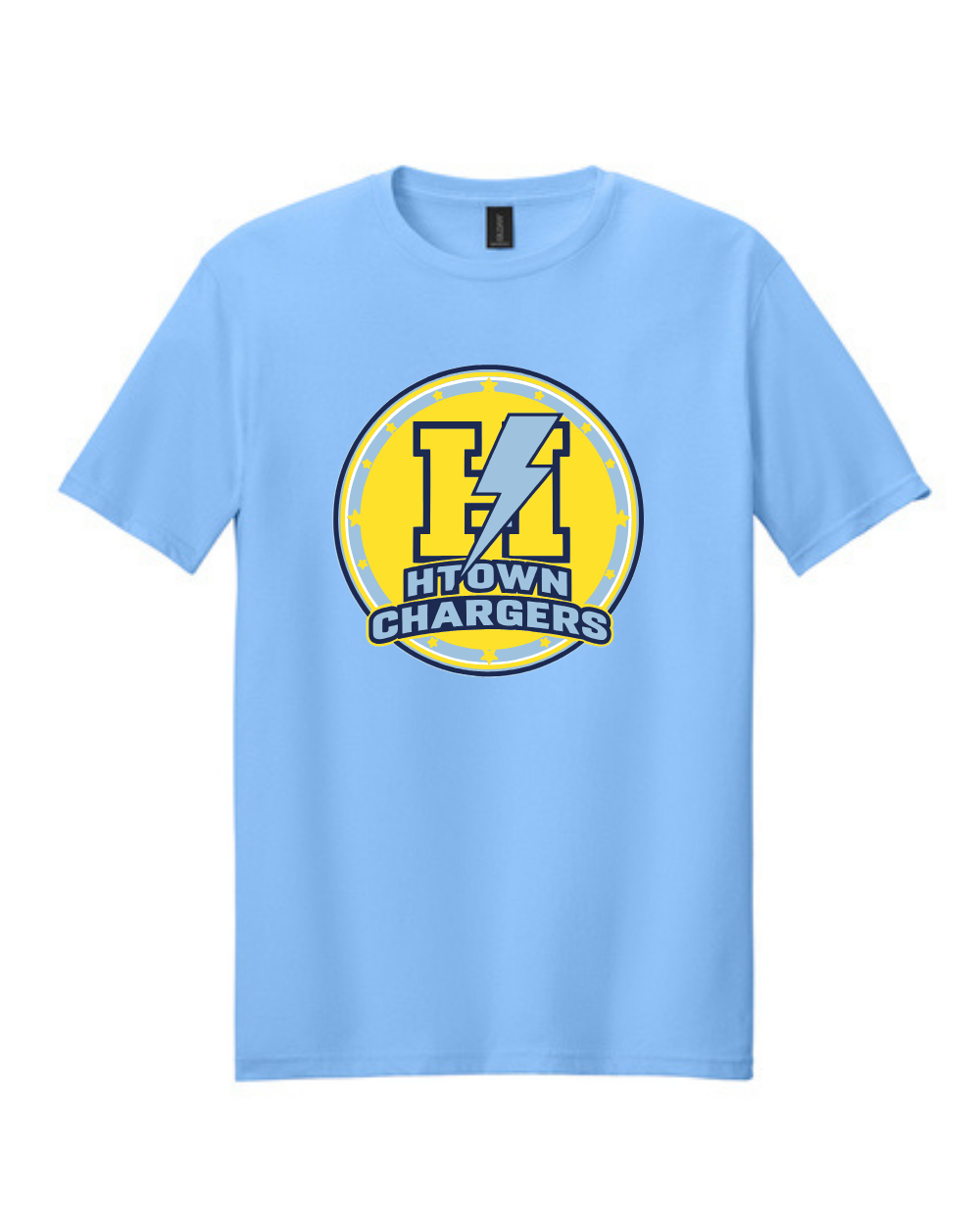 HTown Chargers Football & Cheer -Chargers Logo Cotton Tee  - Carolina Blue