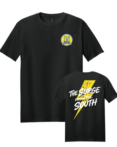 HTown Chargers Football & Cheer -Chargers Surge of the South Cotton Tee - Black