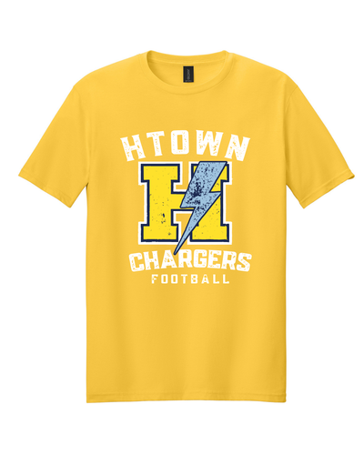 HTown Chargers Football & Cheer -Chargers Distressed H Cotton Tee