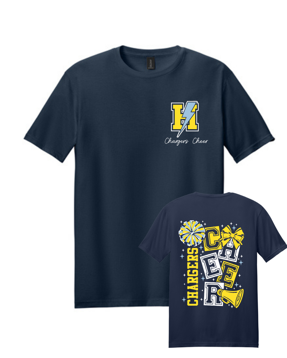 HTown Chargers Football & Cheer- Chargers Cheer Blocks Cotton Tee