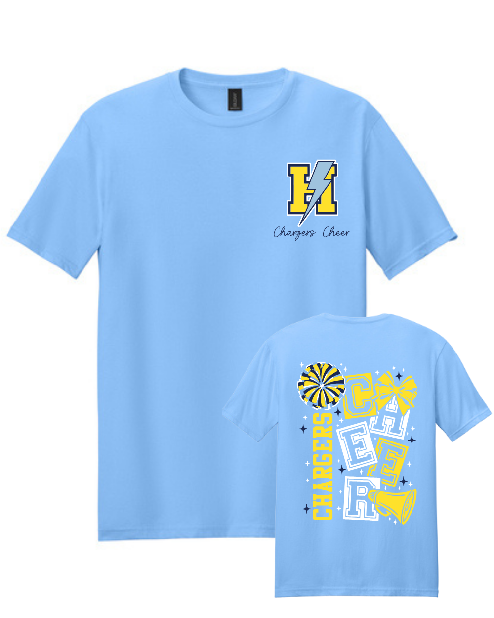 HTown Chargers Football & Cheer- Chargers Cheer Blocks Cotton Tee