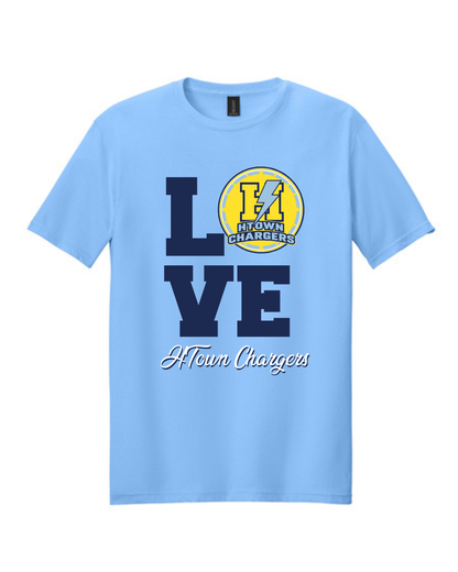 HTown Chargers Football & Cheer- Love Cheer Cotton Tee