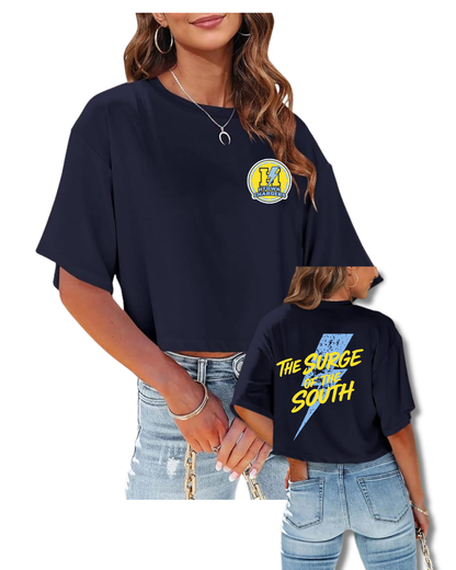 HTown Chargers Football & Cheer- Chargers Surge of the South Ladies Crop Tee