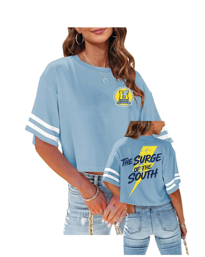 HTown Chargers Football & Cheer- Chargers Surge of the South Ladies Crop Tee