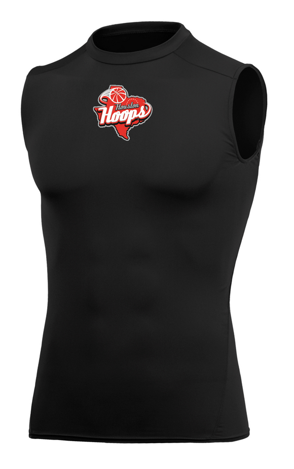 Houston Hoops Compression Sleveless Shirt- Black