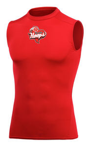 Houston Hoops Compression Sleveless Shirt- Red