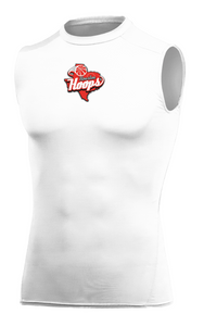 Houston Hoops Compression Sleveless Shirt- White