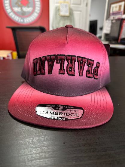 Embroidery Hats-Upside down Pearland Ombre Perforated Snap Back Hat- Maroon