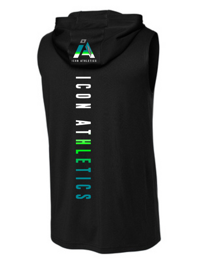 Icon Athletics- Icon Sleeveless Performance Hoodie- Black