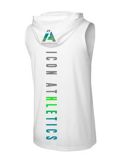 Icon Athletics- Icon Sleeveless Performance Hoodie- White